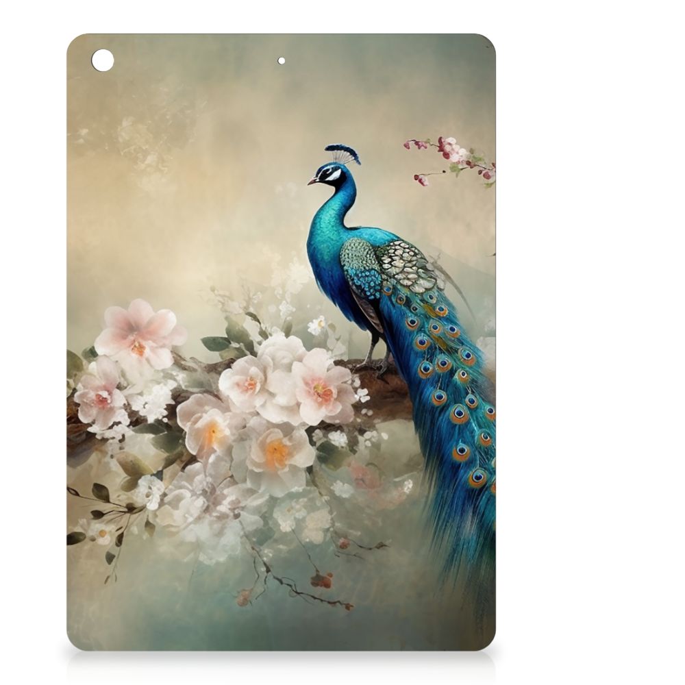 Back Case voor Apple iPad 10.2 iPad 10.2 (2020) 10.2 (2021) Vintage Pauwen pauw bloemen kunst