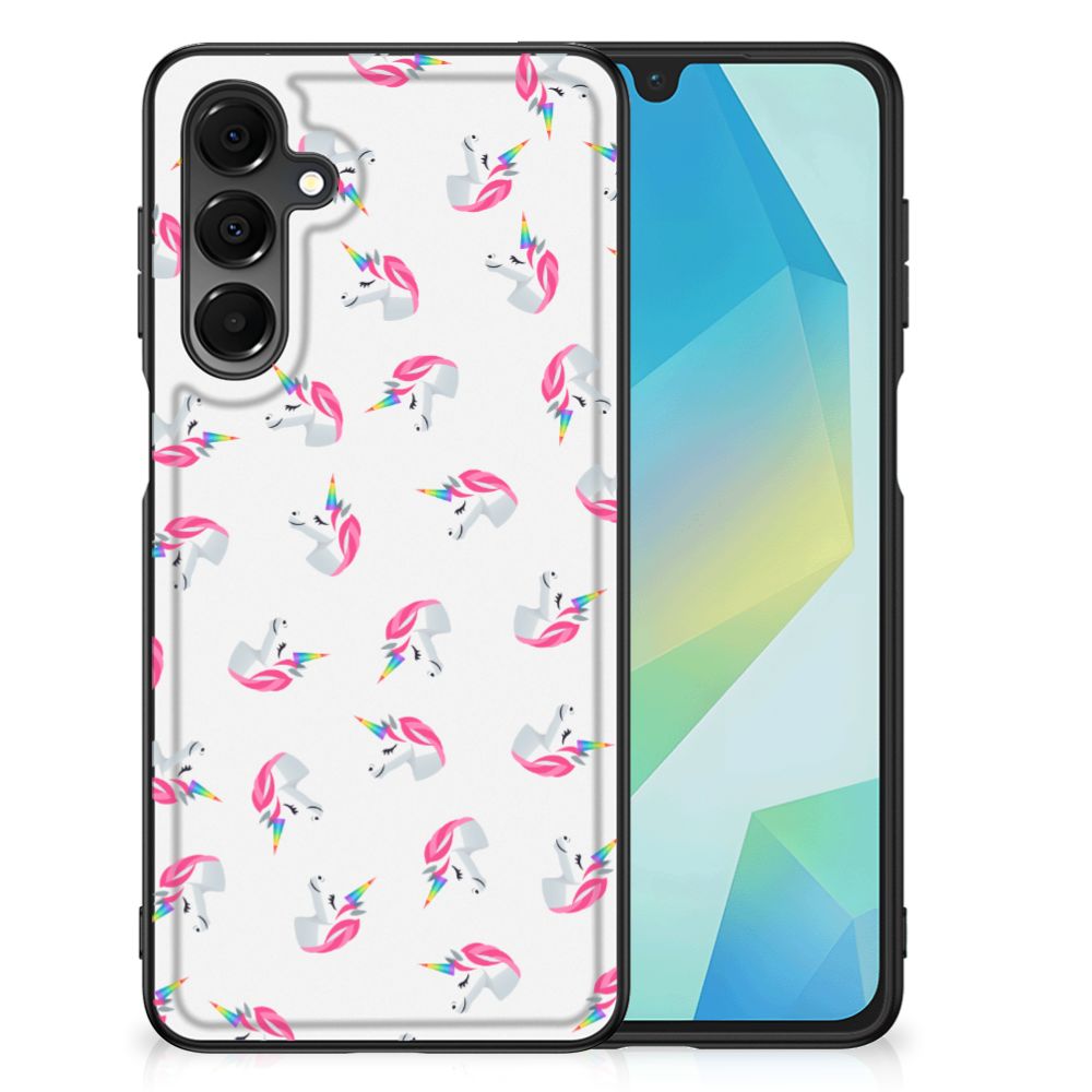 Samsung Galaxy A16 5G/4G Back Case Unicorns voorkant zijkant
