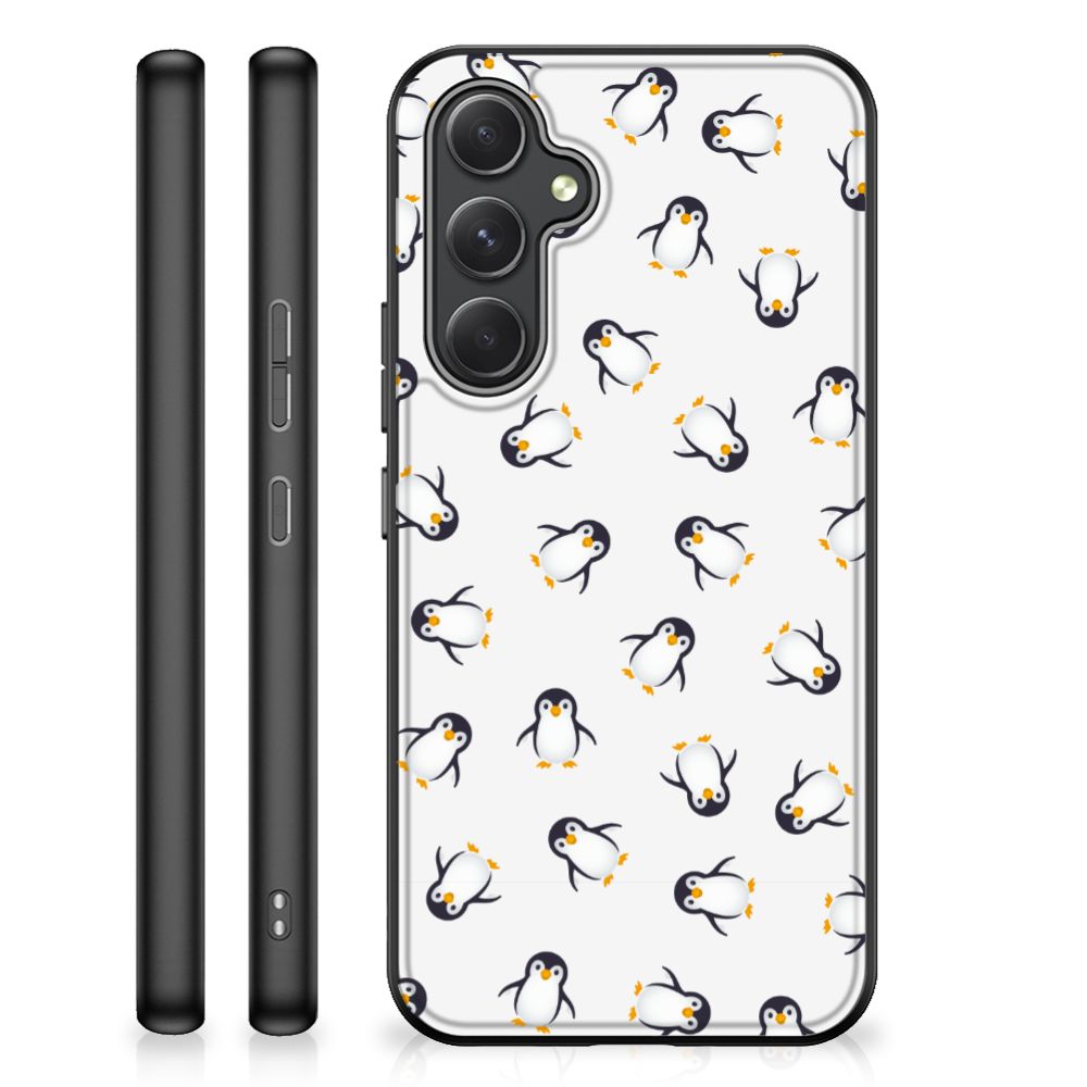 Samsung Galaxy A54 Back Case Pinguïn design voorkant zijaanzicht