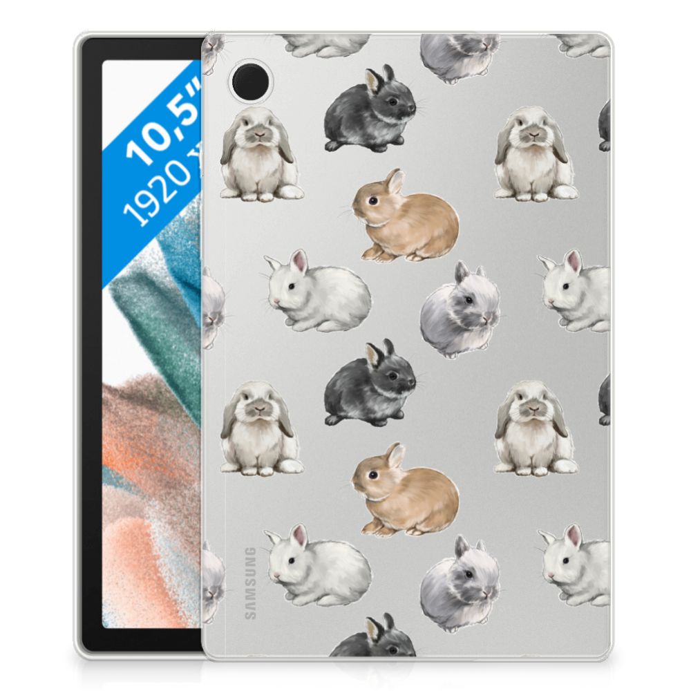 Samsung Galaxy Tab A8 2021/2022 Back Case voor Samsung Galaxy Tab A8 2021/2022 Konijntjes design konijntjes vooraanzicht