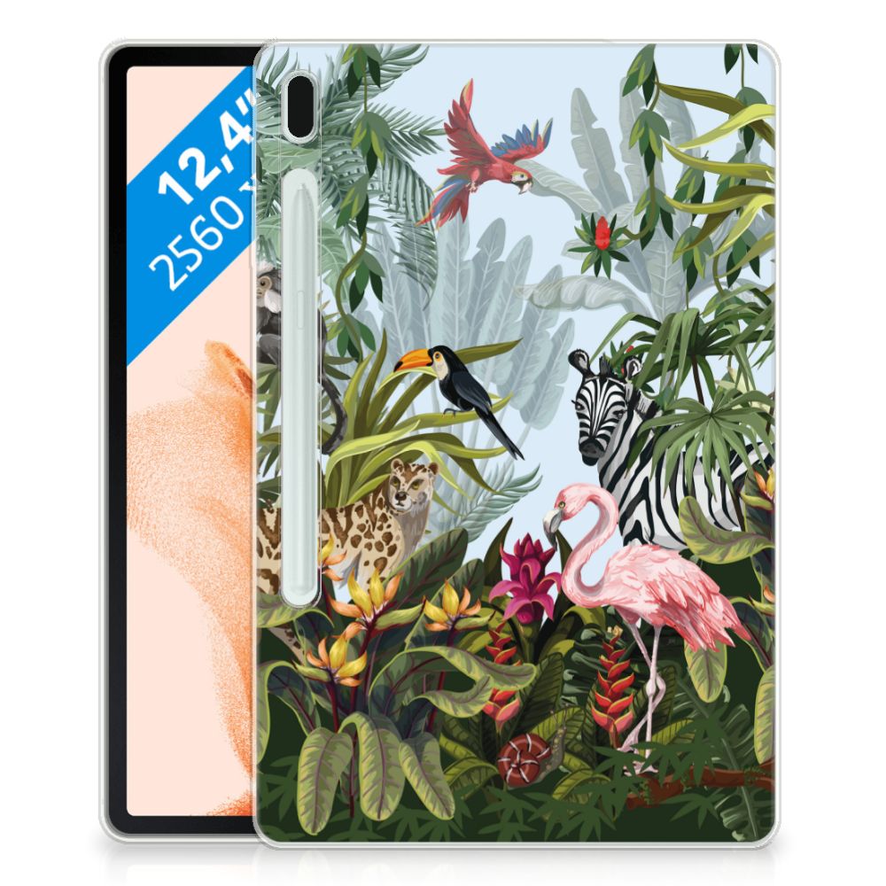 Samsung Galaxy Tab S7FE Back Case Jungle design voorkant