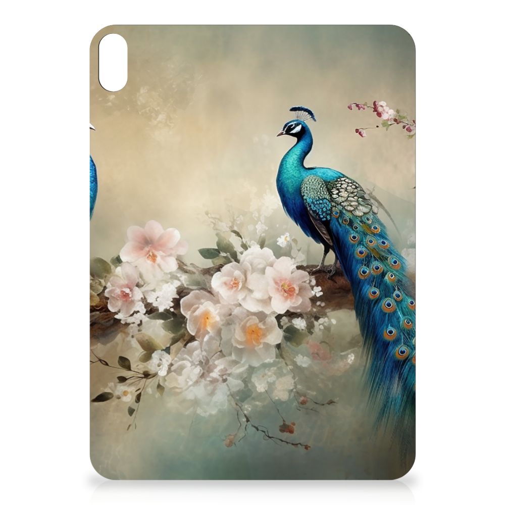 Back Case voor iPad (2022) 10.9 Vintage Pauwen pauwen bloemen design