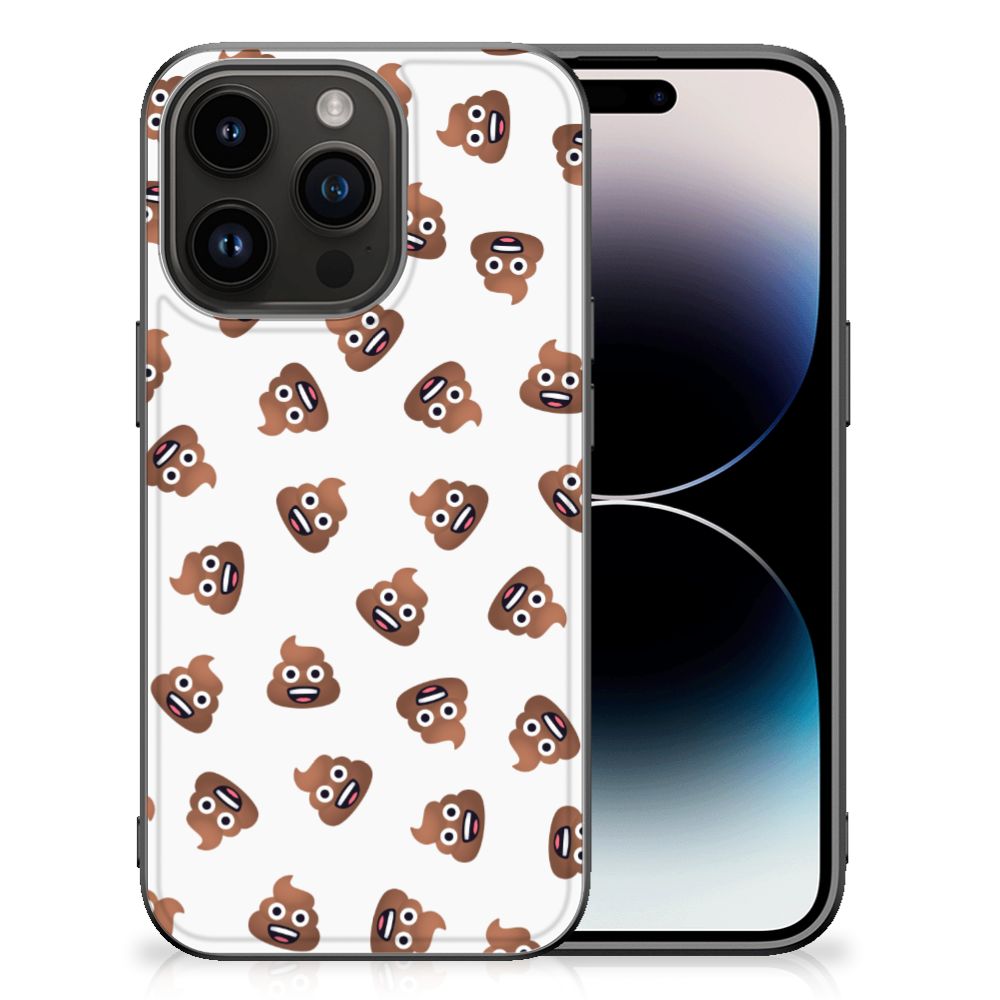 iPhone 15 Pro Back Case voor iPhone 15 Pro Poep Emojis design poep emojis aanzicht