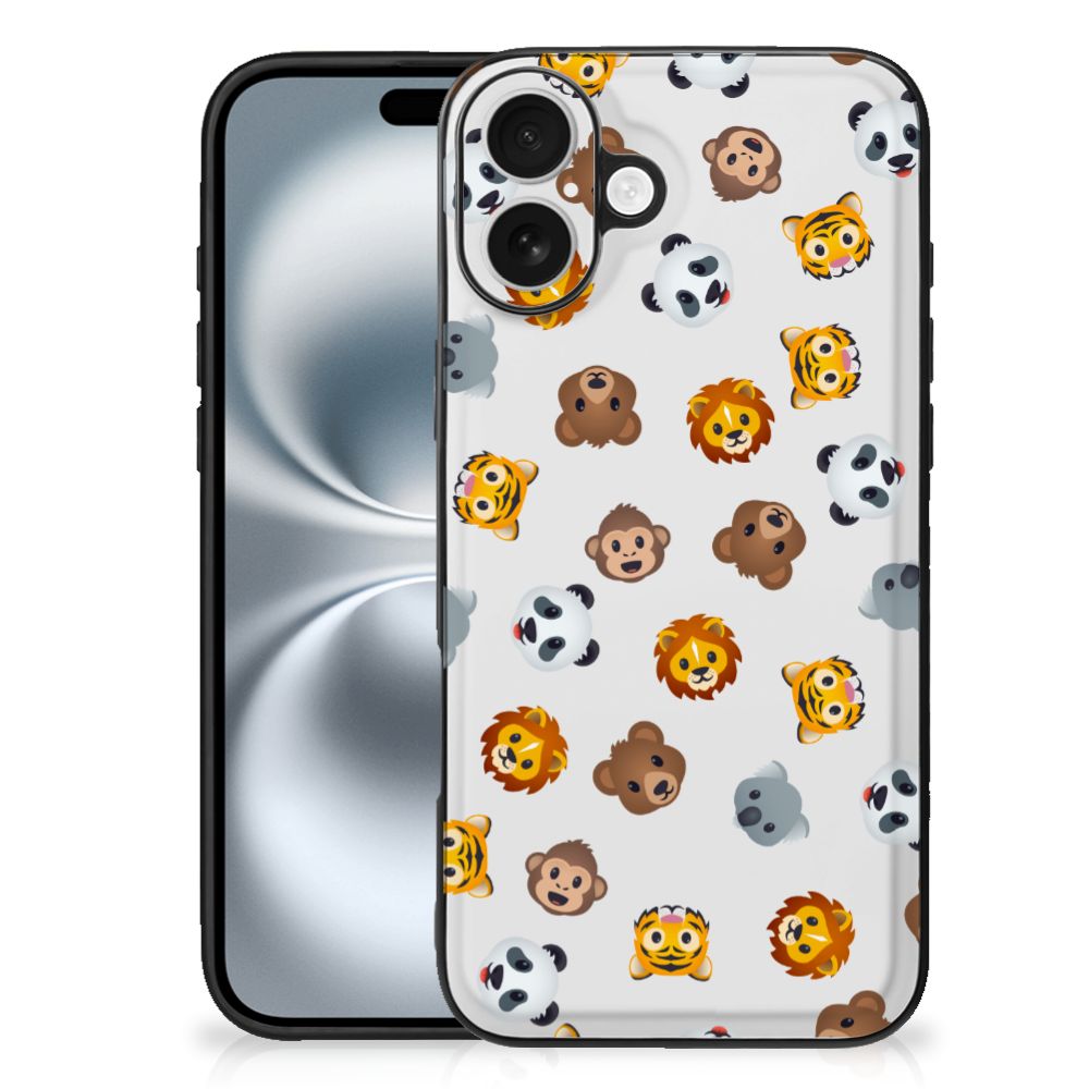Apple iPhone 16 Plus Back Case voor iPhone 16 Plus Dieren Emojis dieren emojis achterzijde
