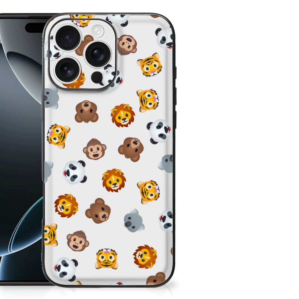 iPhone 16 Pro Max Back Case voor iPhone 16 Pro Max Dieren Emojis design dieren emojis aanzicht