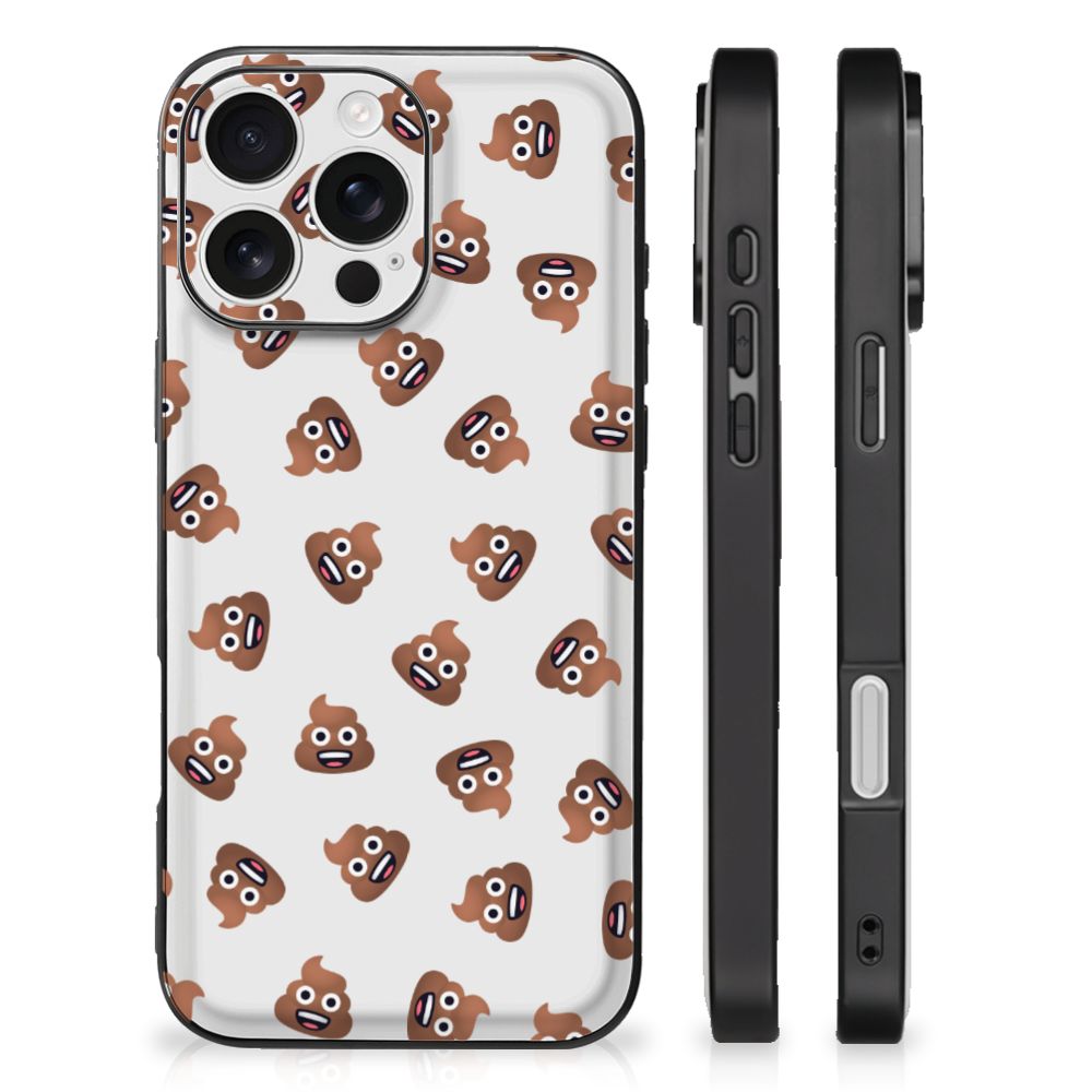 Back Case voor iPhone 16 Pro Poep Emojis design poep aanzicht