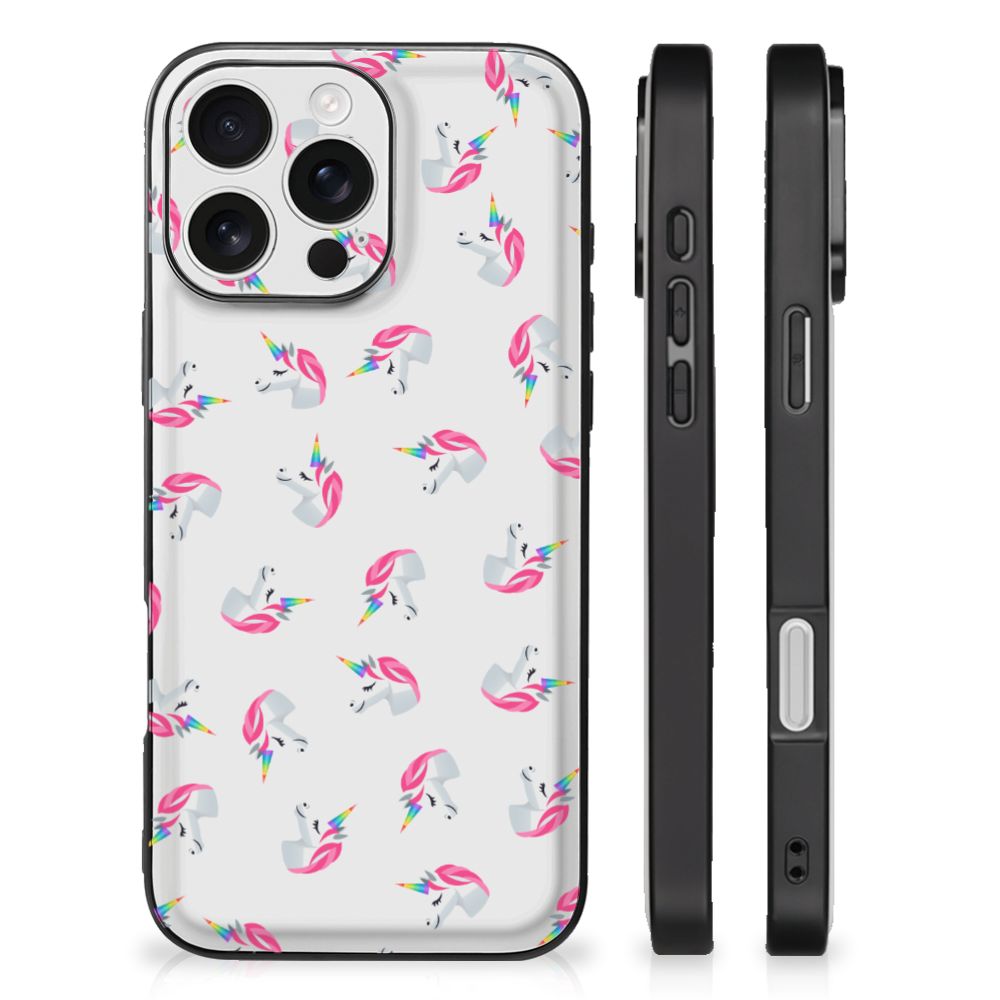 iPhone 16 Pro Back Case voor iPhone 16 Pro Unicorns design unicorns aanzicht