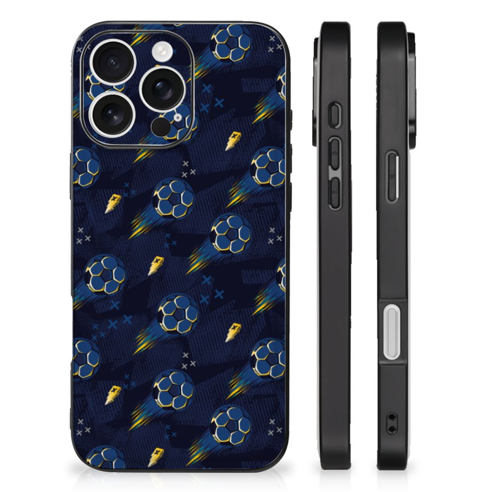 Apple iPhone 16 Pro Back Case voor iPhone 16 Pro Voetbal achterzijde zijkanten