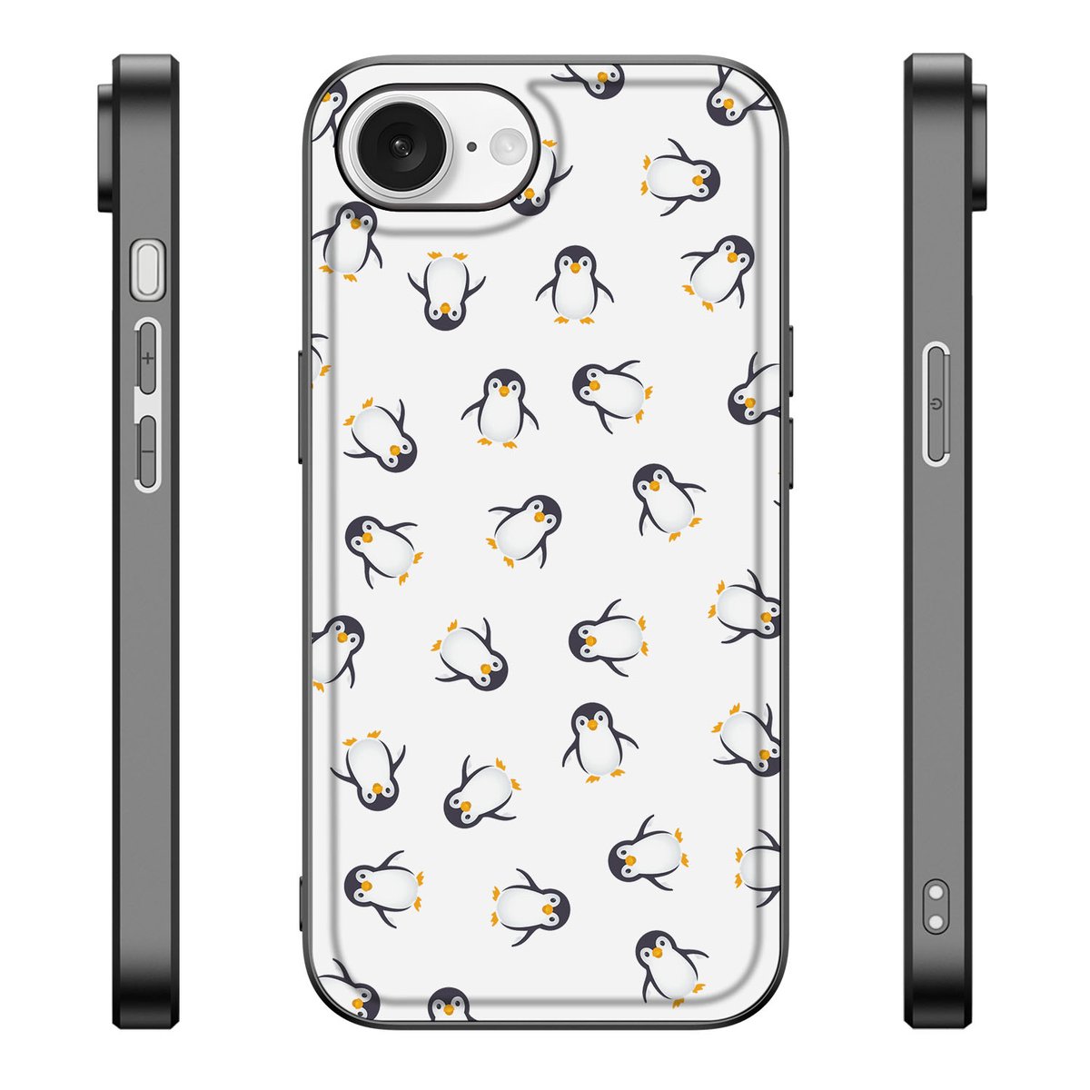Back Case voor iPhone 16e Pinguïn design pinguïns zij aanzicht
