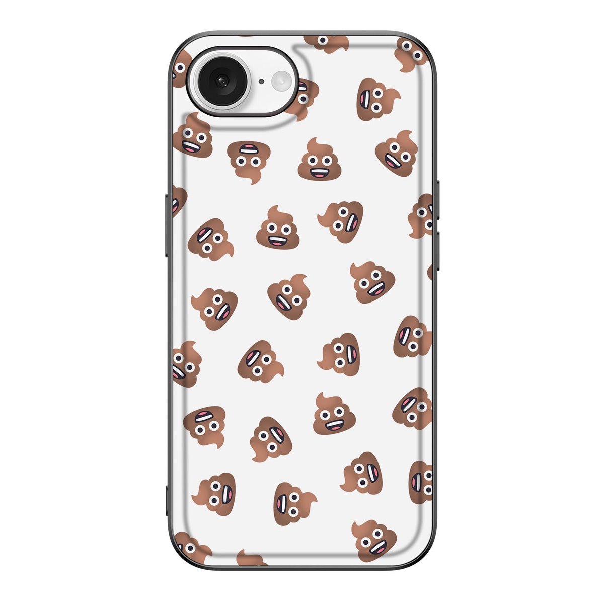 iPhone 16e Back Case Poep Emojis design patroon aanzicht