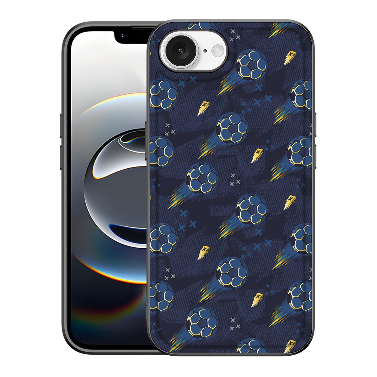 iPhone 16e Back Case Voetbal ontwerp achterkant