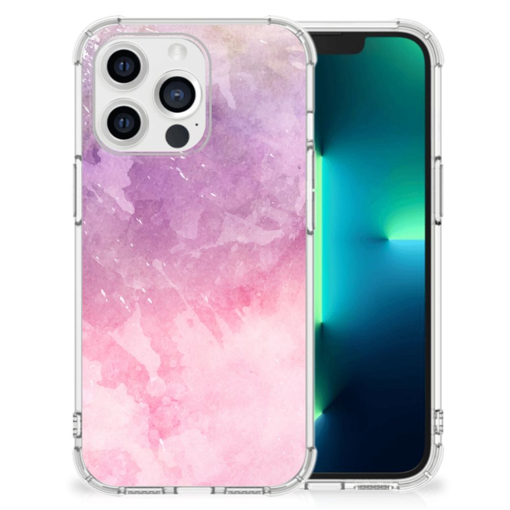 Apple iPhone 13 Pro Back Cover Pink Purple Paint vooraan