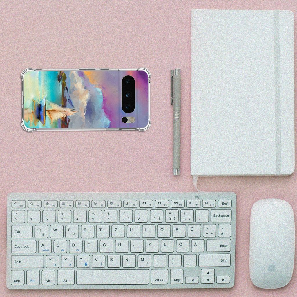 Back Cover Google Pixel 8 Pro Boat bovenaanzicht toetsenbord notitieboek pen muis