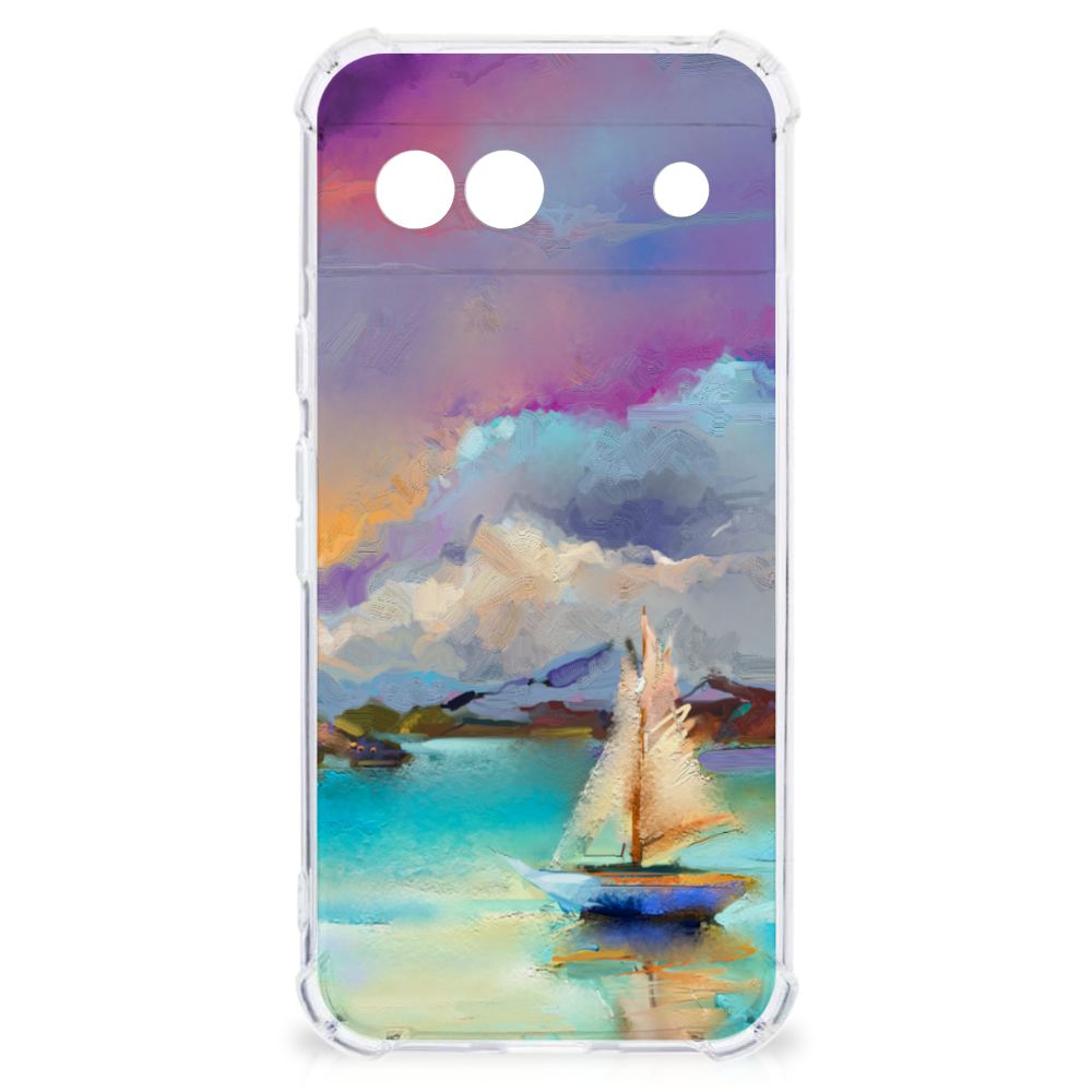 Back Cover Google Pixel 8A Boat telefoonhoesje zeilboot design voorkant