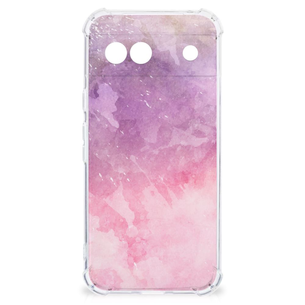 Google Pixel 8A Back Cover Pink Purple Paint achteraanzicht
