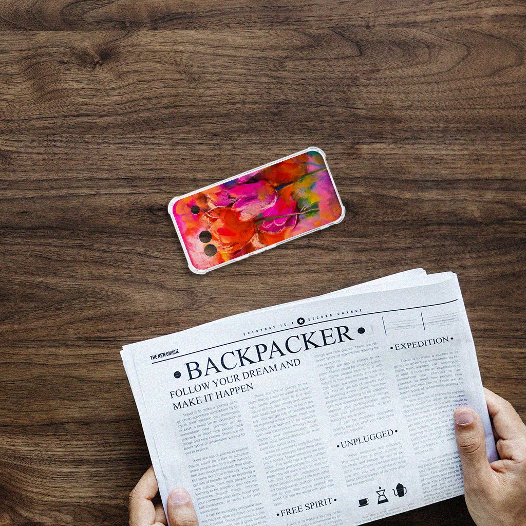 Google Pixel 8A Back Cover Tulips bovenaanzicht