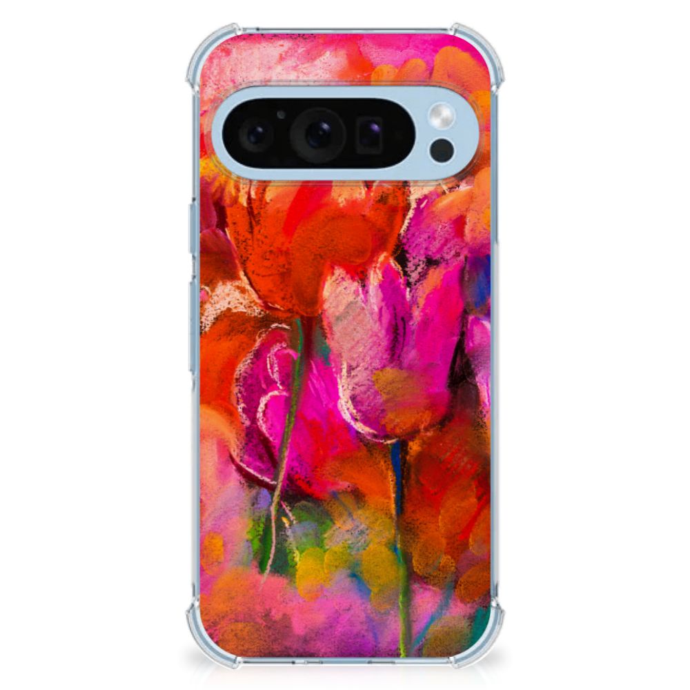 Google Pixel 9 9 Pro Back Cover Tulips voorkant