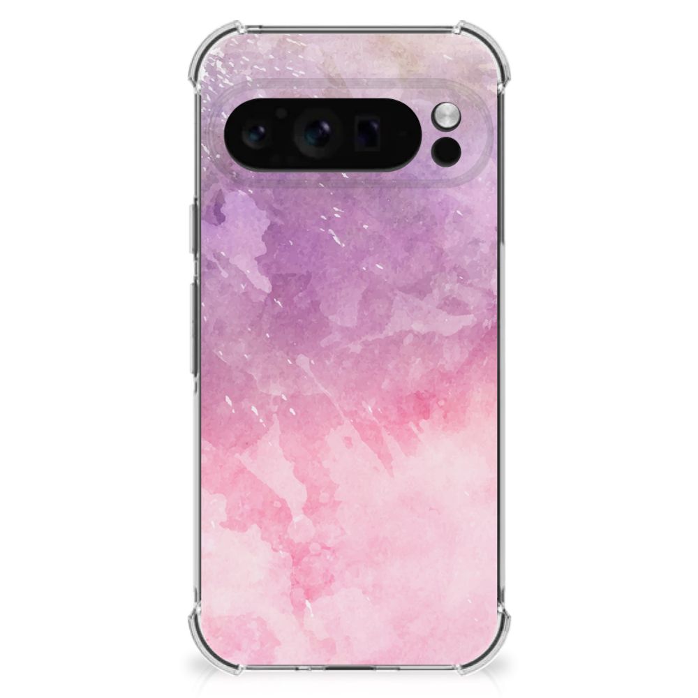Google Pixel 9 Pro XL Back Cover Pink Purple Paint achteraanzicht