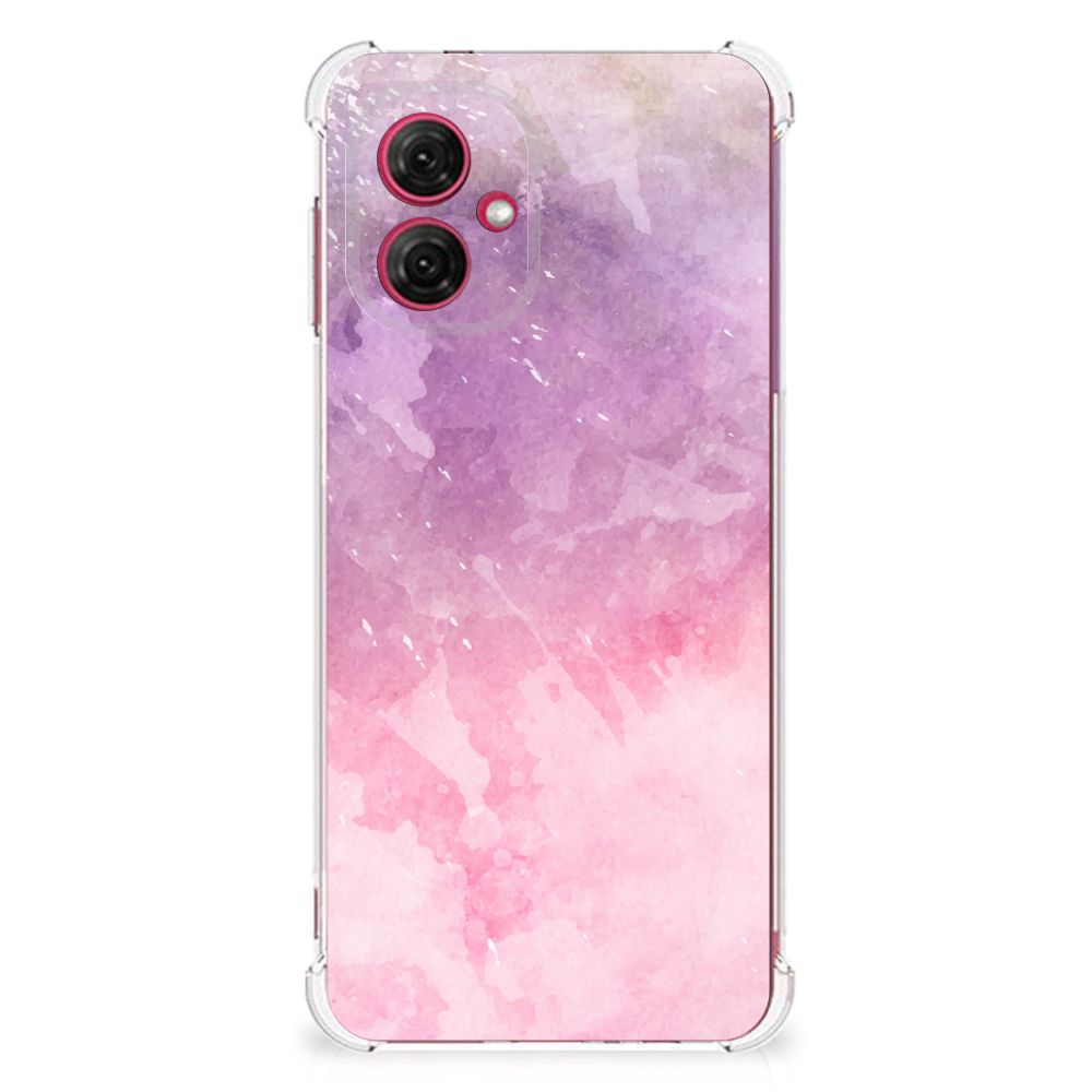 Motorola Moto G55 Back Cover Pink Purple Paint achteraanzicht