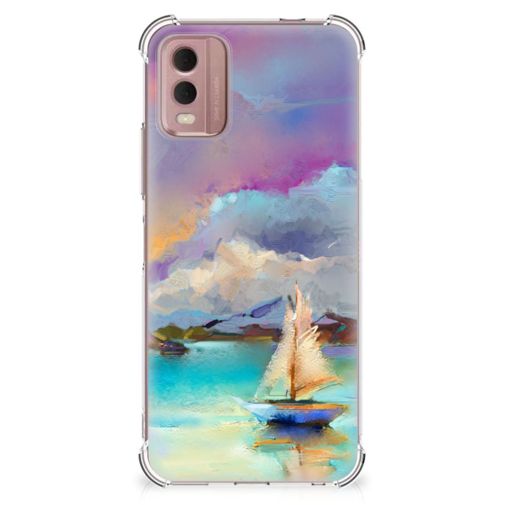 Back Cover Nokia C32 Boat telefoonhoesje ontwerp zeilboot aanzicht