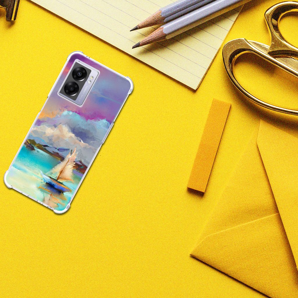 Back Cover OPPO A77 5G | A57 5G Boat zeilboot ontwerp aanzicht