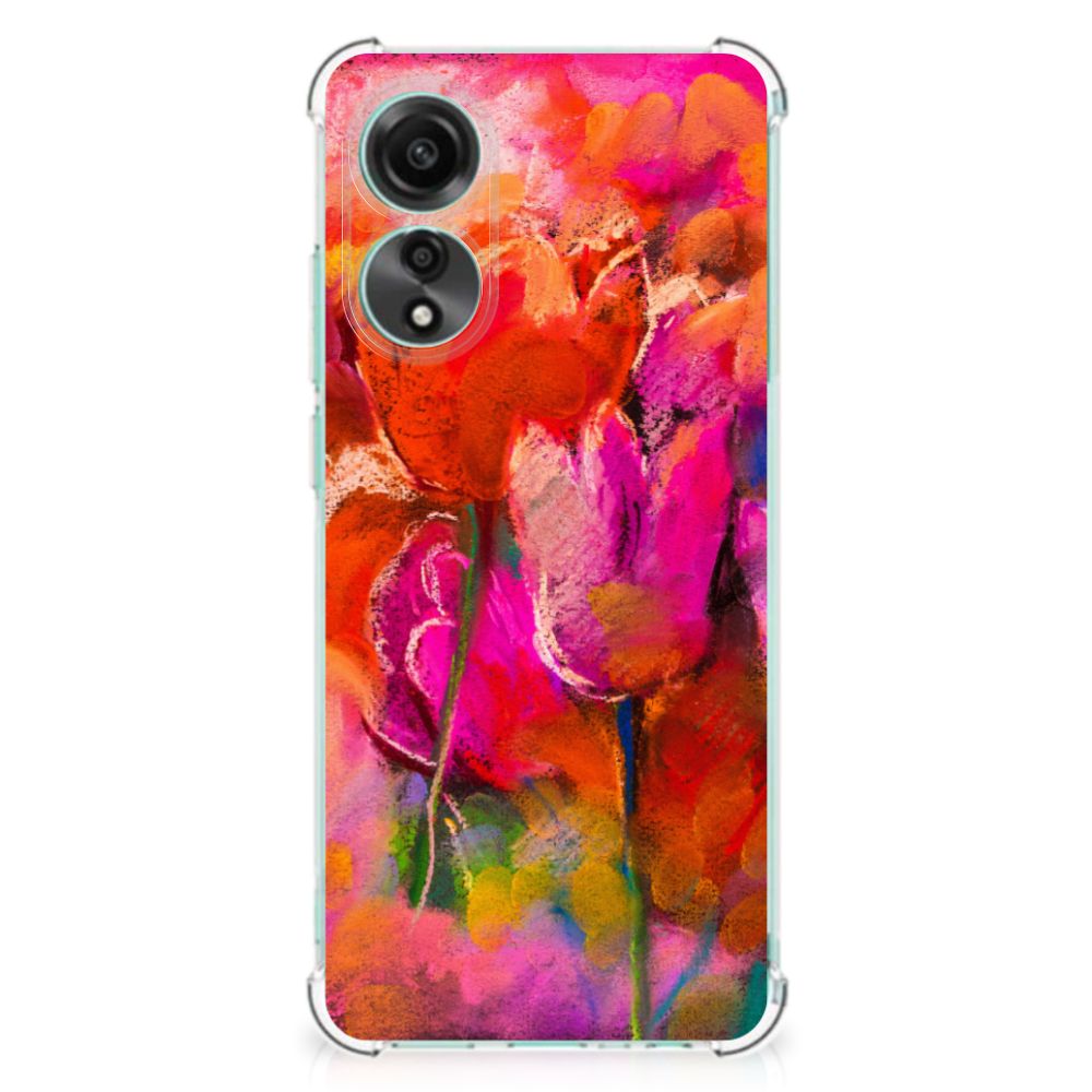 Back Cover OPPO A78 4G Tulips ontwerp bloemen kleurrijk