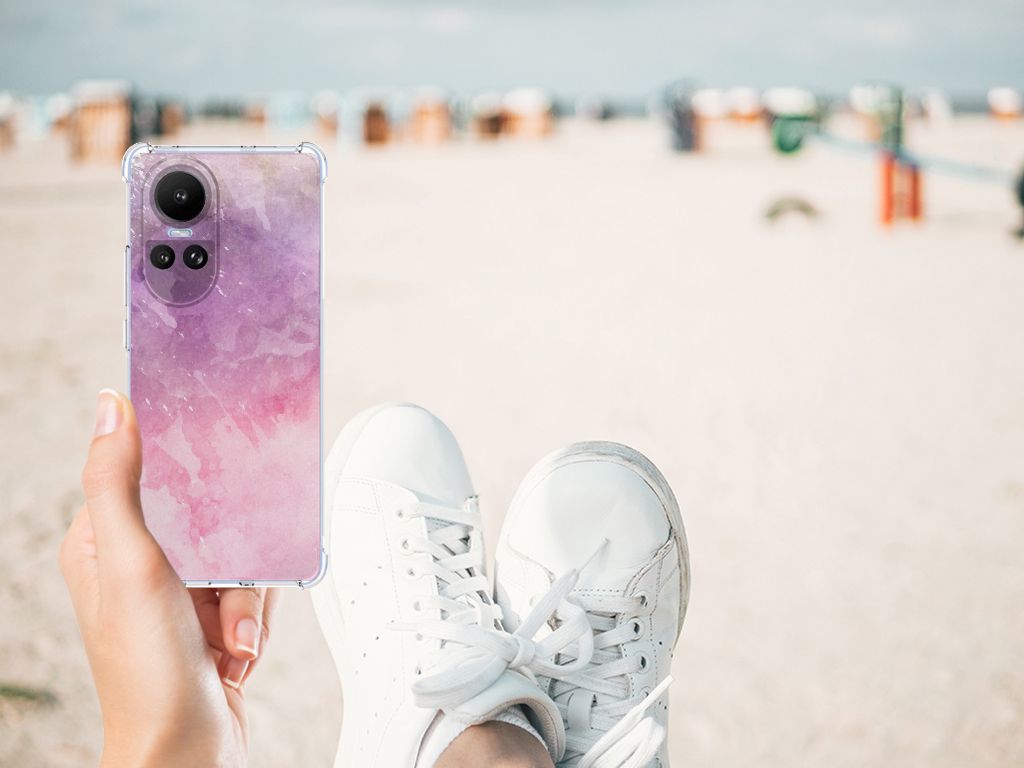 OPPO Reno10 Back Cover Pink Purple Paint aanzicht