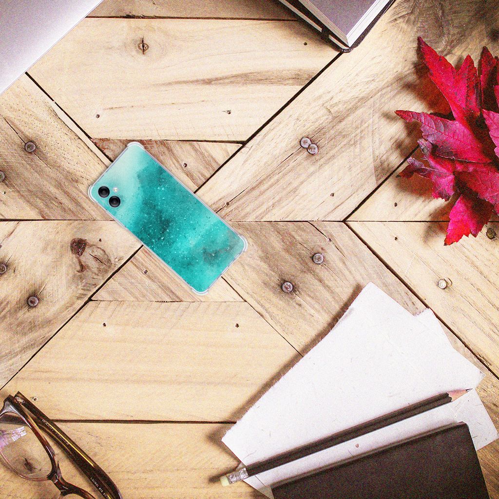 Samsung Galaxy A05 Back Cover Painting Blue bovenaanzicht