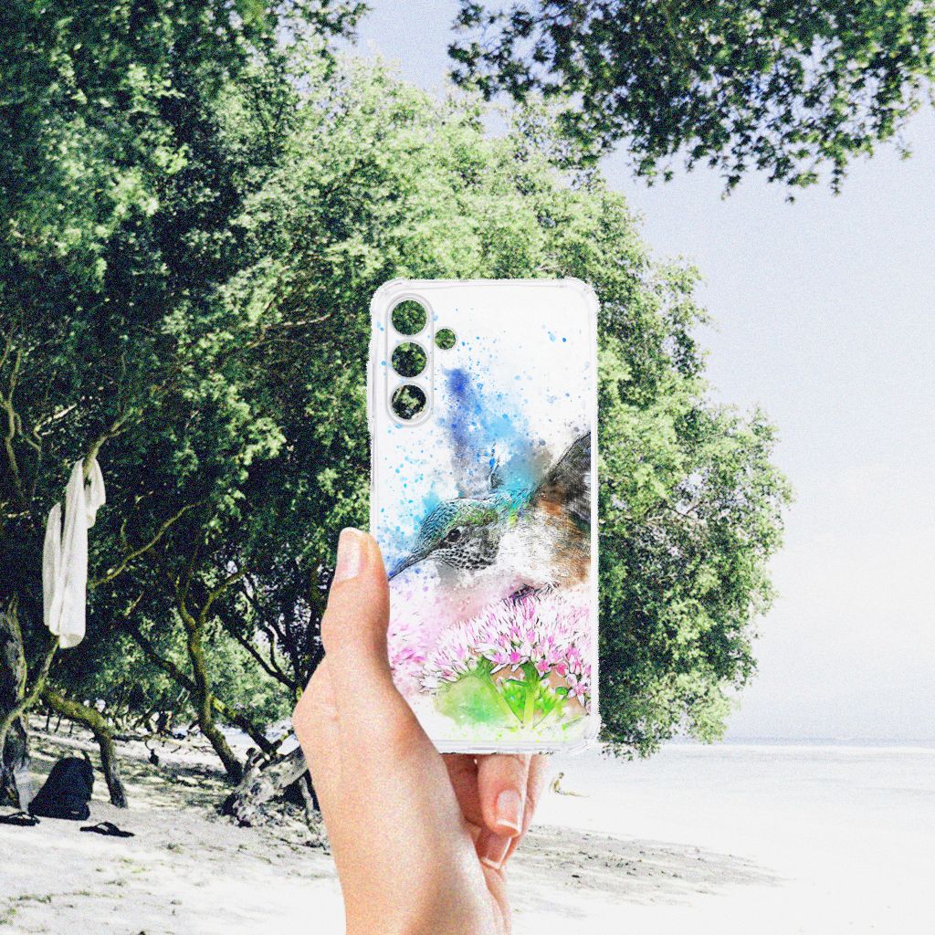 Samsung Galaxy A15 Back Cover Vogel design hand vastgelegd natuurscène