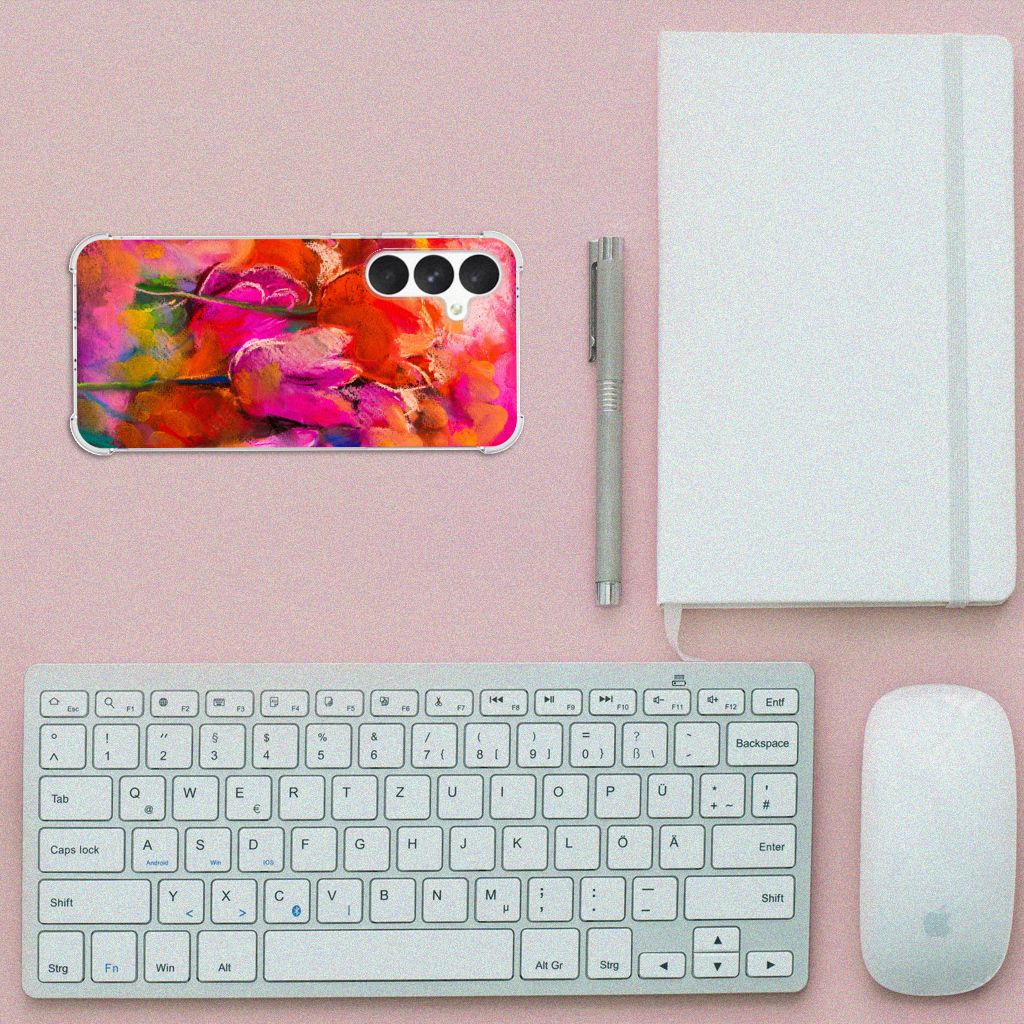 Samsung Galaxy A55 Back Cover Tulips design bovenaanzicht
