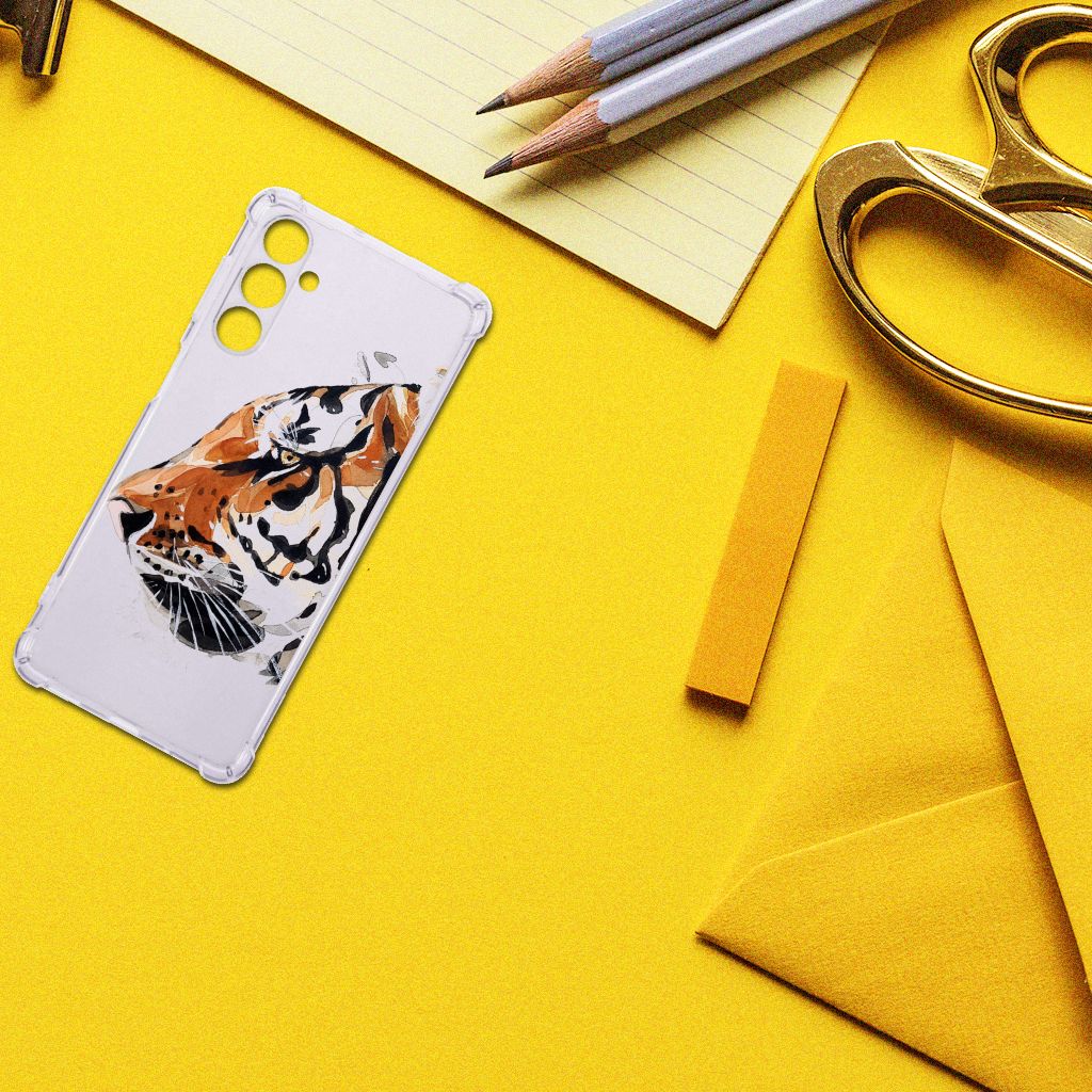 Samsung Galaxy M54 Back Cover Watercolor Tiger bovenaanzicht