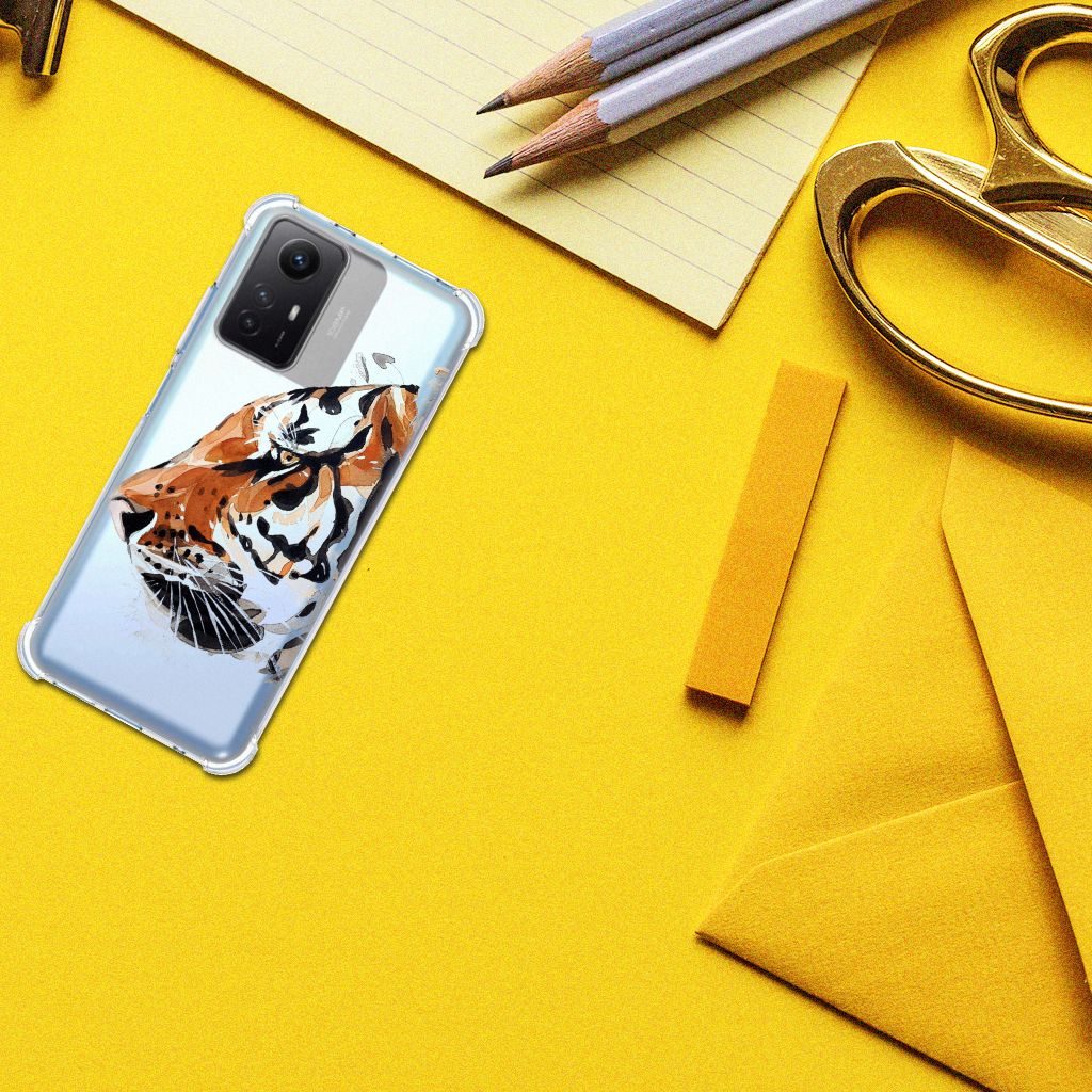 Back Cover Xiaomi Redmi Note 12s Watercolor Tiger bovenaanzicht