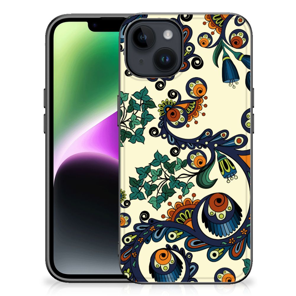 Apple iPhone 15 Back Cover iPhone 15 Barok Flower voorkant