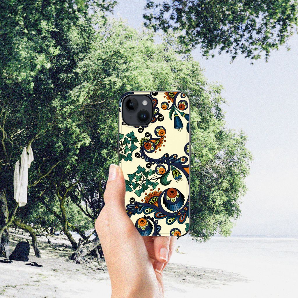 Apple iPhone 15 Back Cover iPhone 15 Barok Flower design barok aanzicht