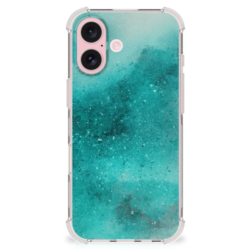 B2C Telecom iPhone 16 Back Cover Painting Blue achterkant