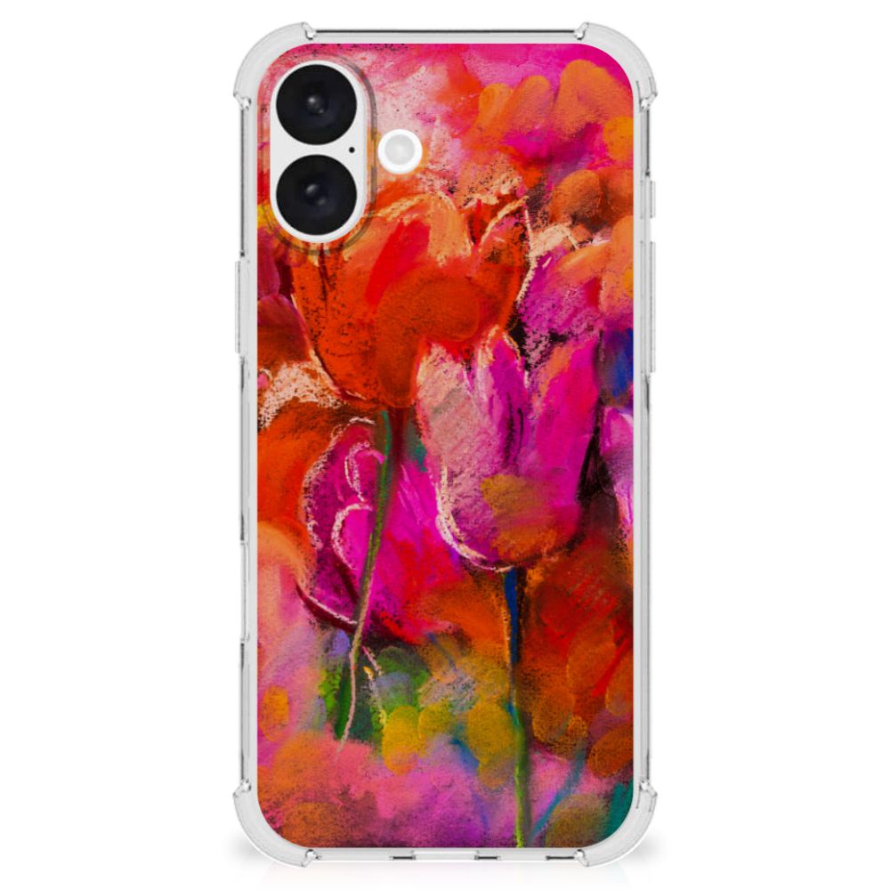 Apple iPhone 16 Plus Back Cover Tulips achteraanzicht