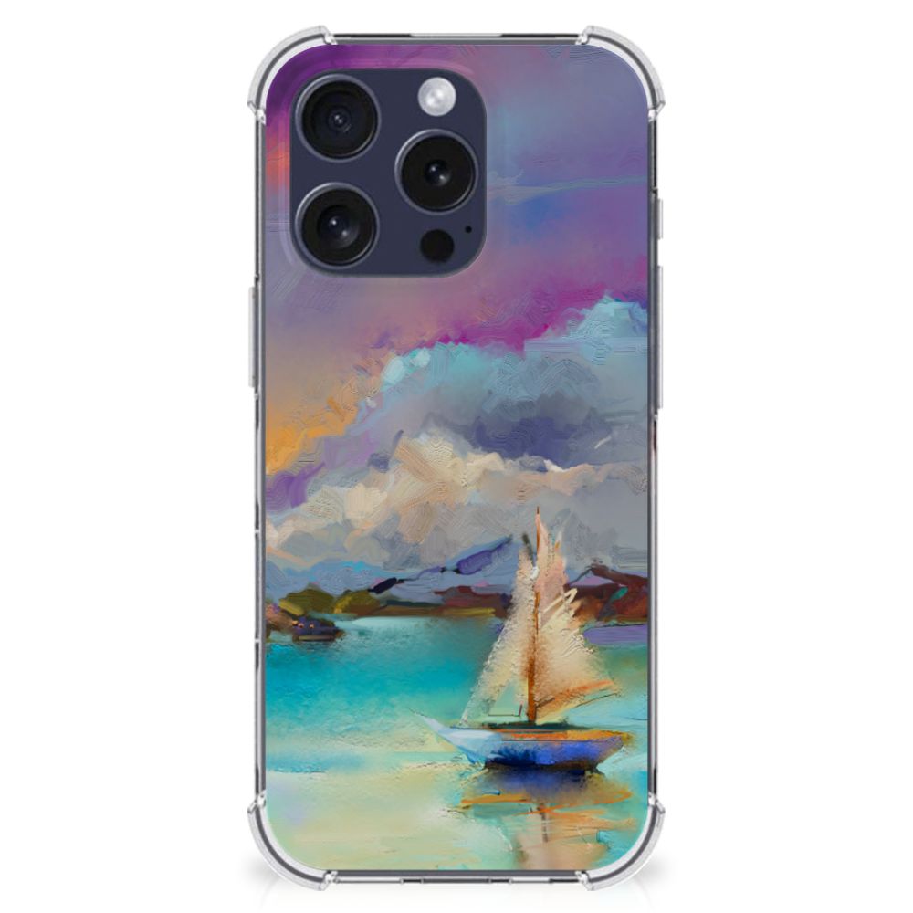 Back Cover iPhone 16 Pro Boat zeilschip water schilderij