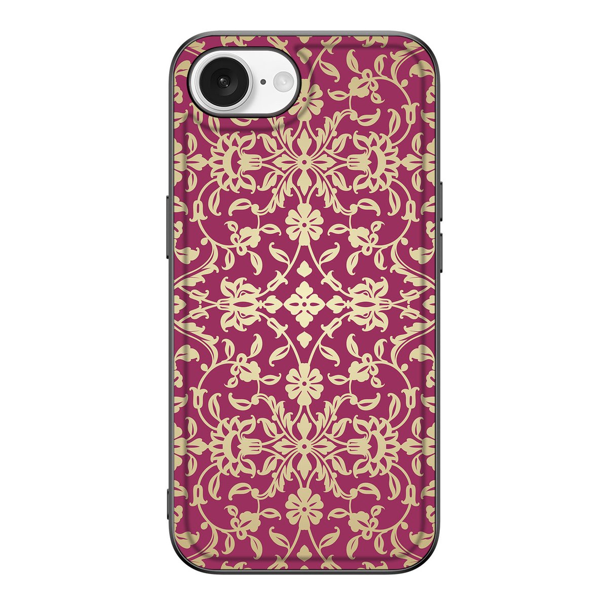 Apple iPhone 16e Back Cover iPhone 16e Barok Pink Barok print achterkant