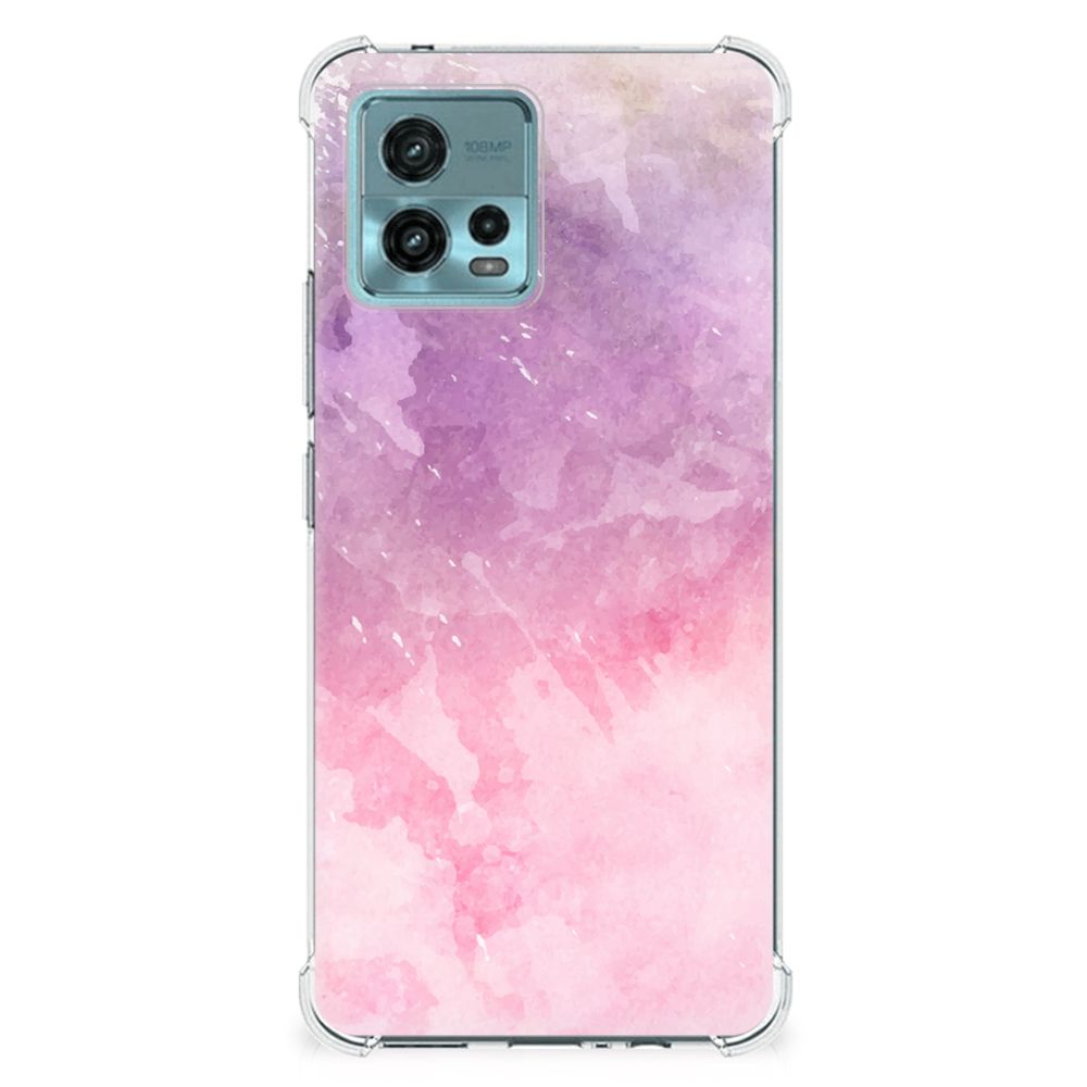 otorola Moto G72 Back Cover Pink Purple Paint achteraanzicht