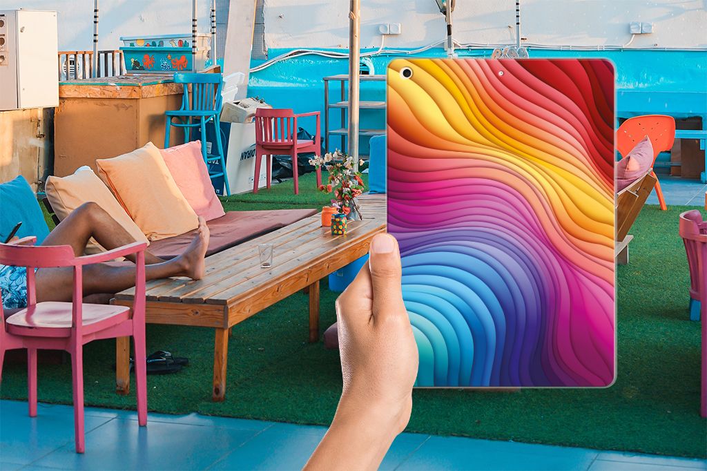 Back Cover voor Apple iPad 10.2 | iPad 10.2 (2020) | 10.2 (2021) Regenboog