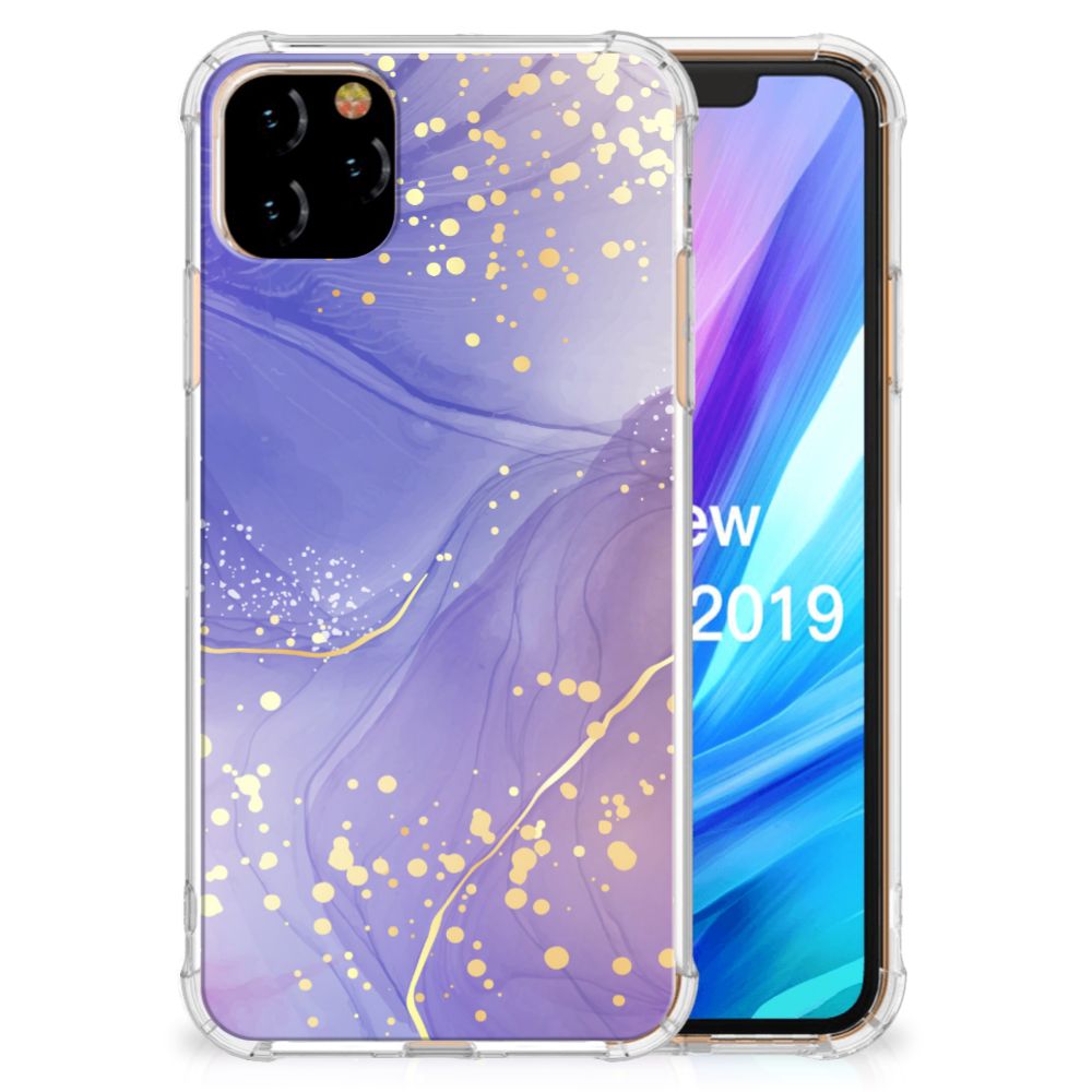Apple iPhone 11 Pro Max Back Cover voor Apple iPhone 11 Pro Max Watercolor Paars achterzijde