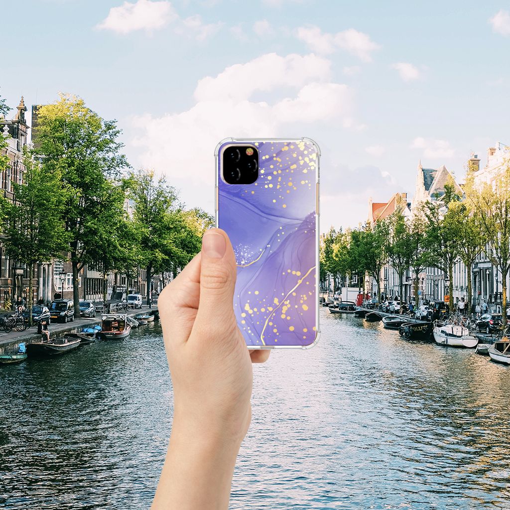 Apple iPhone 11 Pro Max Back Cover voor Apple iPhone 11 Pro Max Watercolor Paars aanzicht