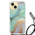Apple iPhone 15 Back Cover Watercolor Mix voorkant met goud en groen