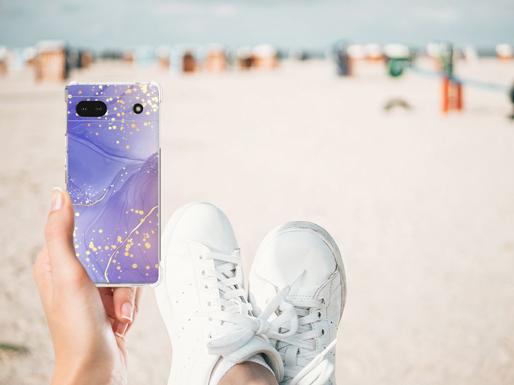 Back Cover voor Google Pixel 6A Watercolor Paars B2C Telecom