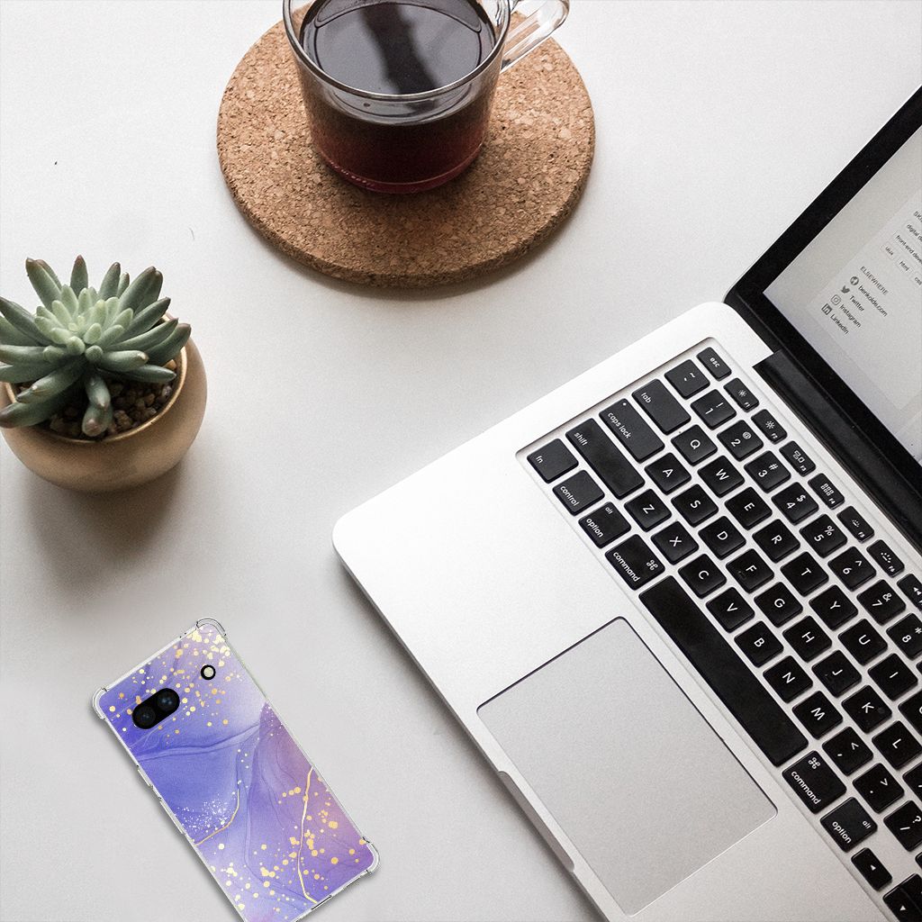 Back Cover voor Google Pixel 7A Watercolor Paars B2C Telecom