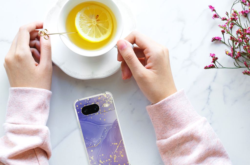 Back Cover voor Google Pixel 8 Watercolor Paars B2C Telecom