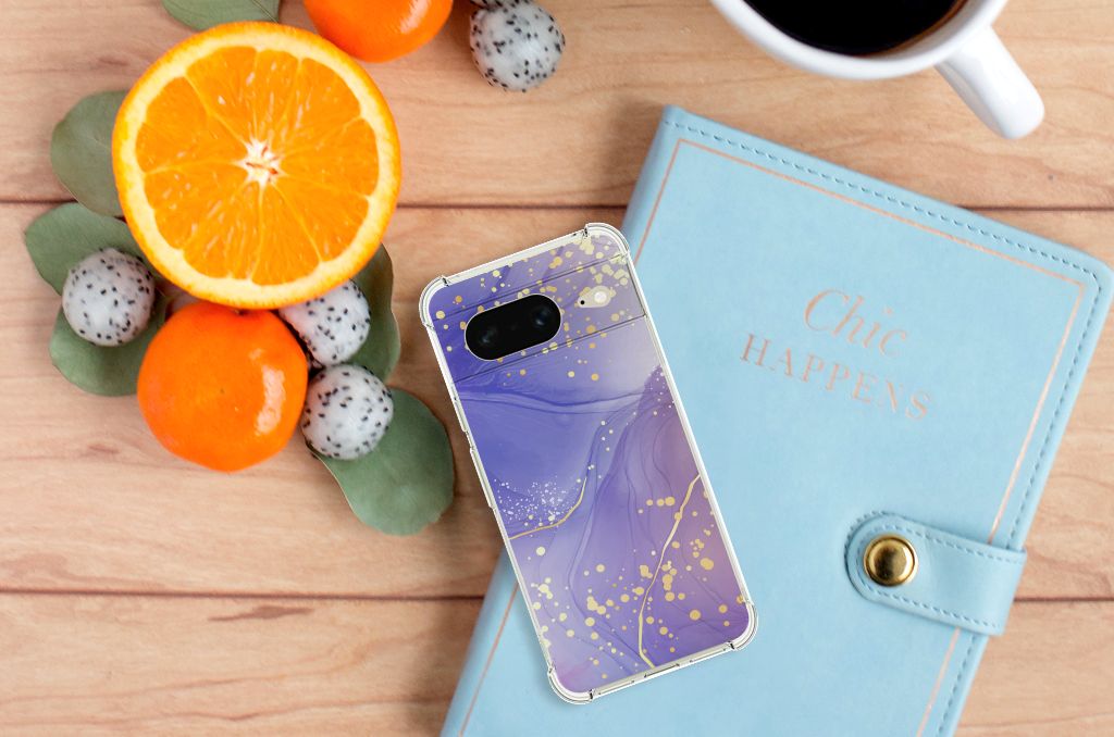 Back Cover voor Google Pixel 8 Watercolor Paars B2C Telecom