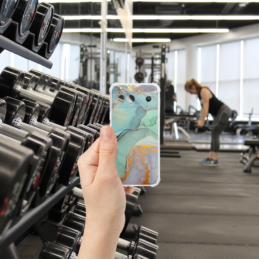 Google Pixel 8A Back Cover voor Google Pixel 8A Watercolor Mix hand met design voorkant
