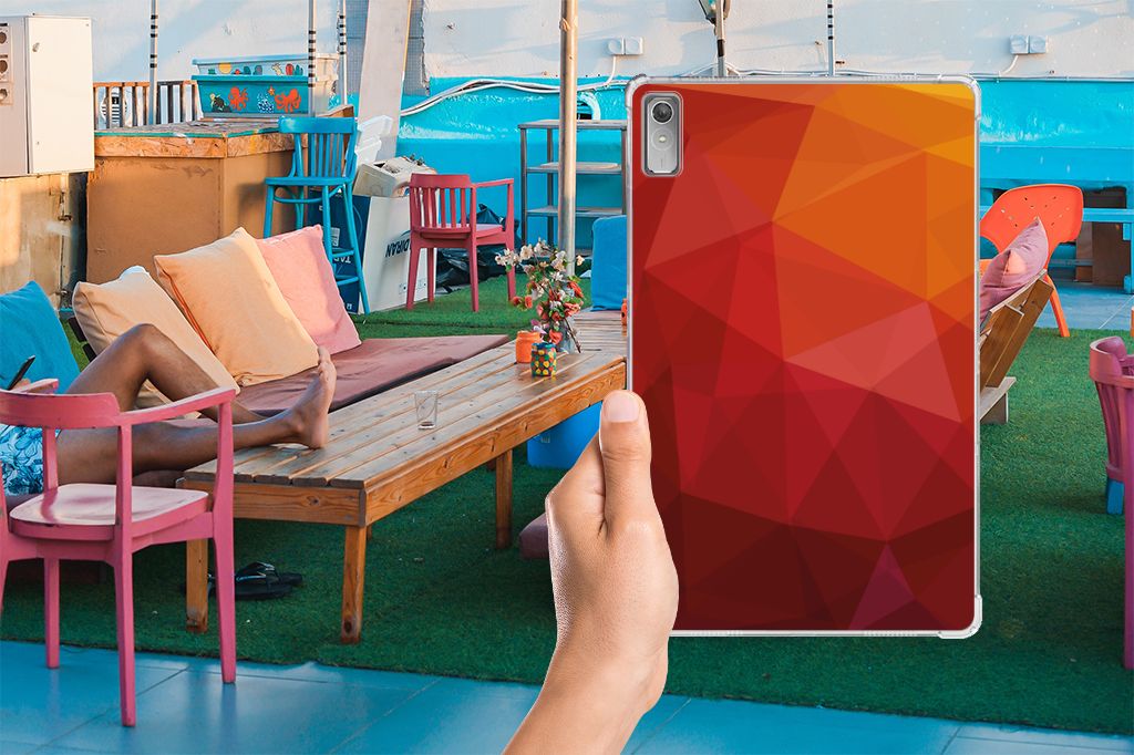 Back Cover voor Lenovo Tab P11 Gen 2 Polygon Red