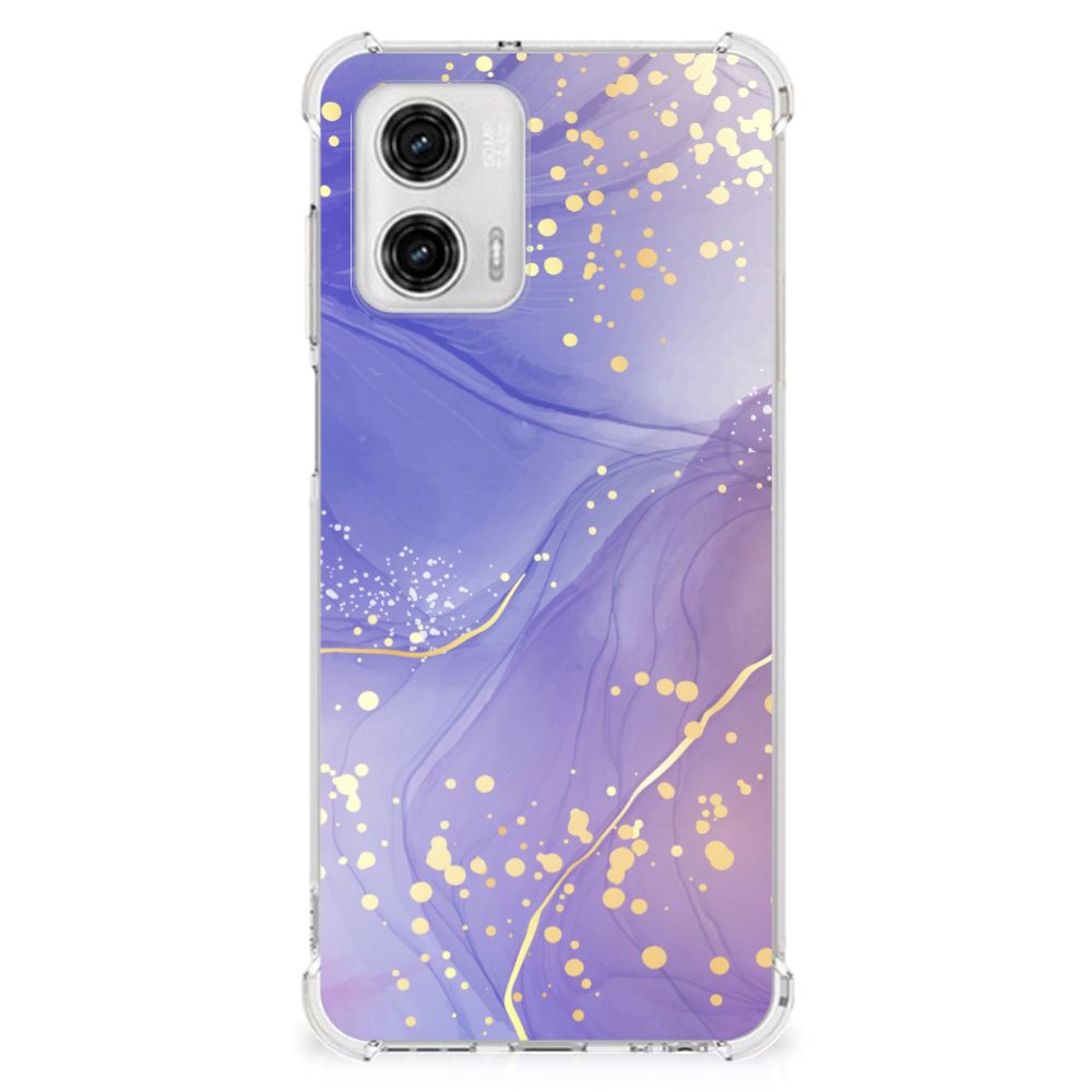 Motorola Moto G73 Back Cover Watercolor Paars achterzijde